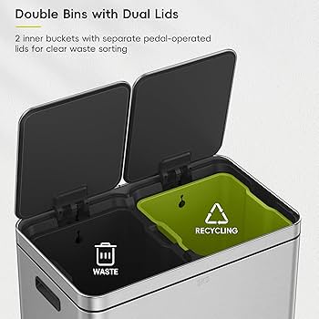 Amazon.com: EKO Edison Dual Trash Can for Recycling and
